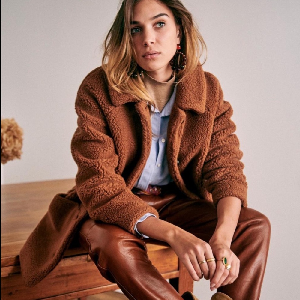 Sézane Isae Teddy Coat size 40 / US 8